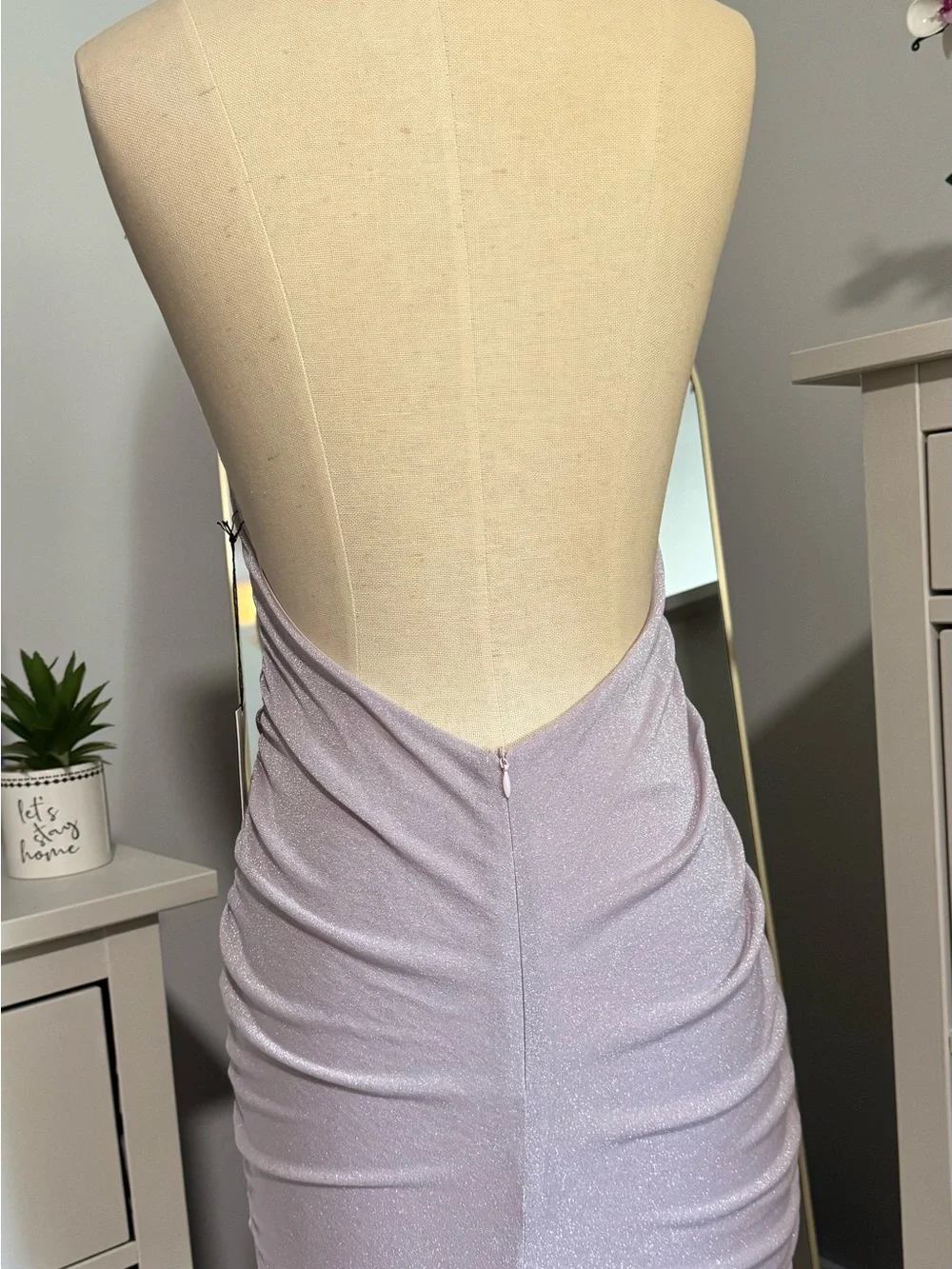 Revolve Superdown Julana Deep V Dress Mauve Metallic Size M NWT‎